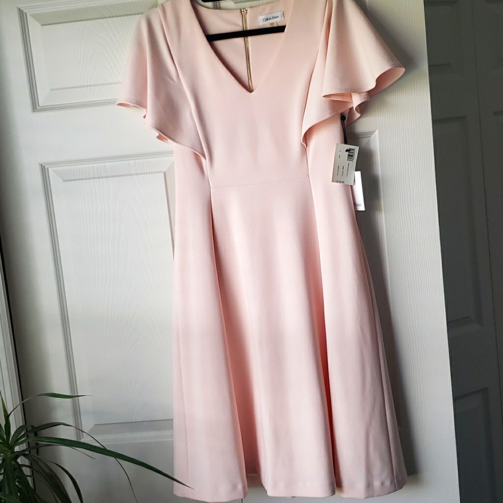 Blush pink CALVN KLEIN dress  size 8